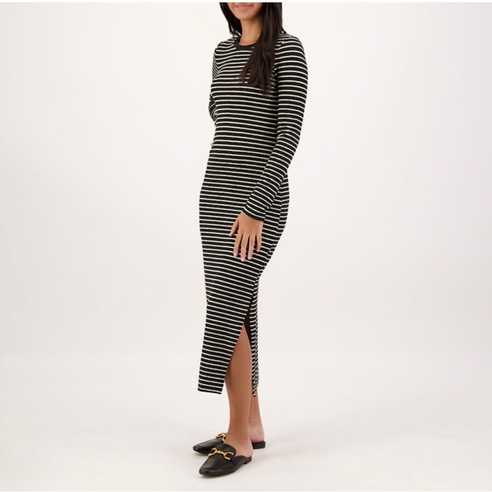 Striped Black and White Maxi Dress